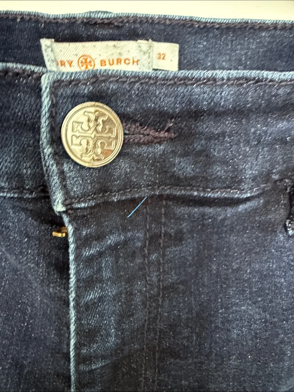 Tory Burch Slim Dark Indigo Skinny Jeans - Women's Stretch Denim
